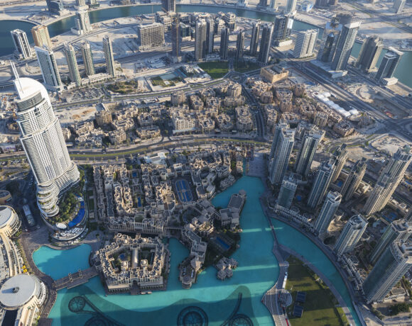 aerial view of dubai