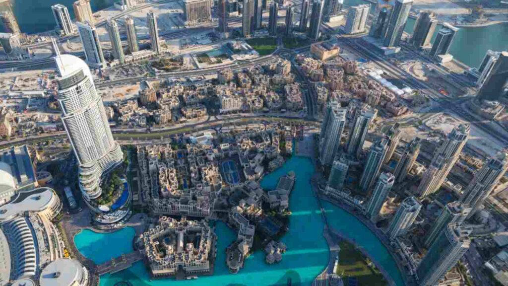 aerial view of dubai